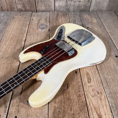 Fender Jazz Bass Olympic White Matching Headstock Pre CBS Custom Color  1964 image 5