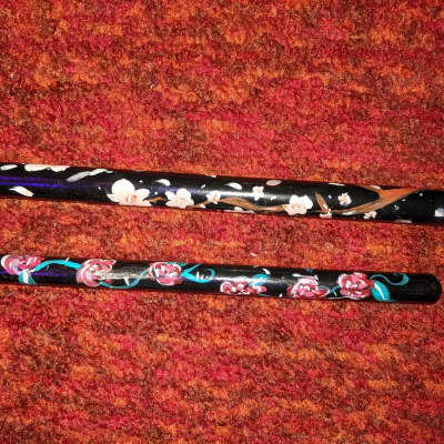 Actual Drum Sticks Used By Lucius Blackworth Of HOTD And spookytoast Hand Painted By Zoe Valentine!! Rare - Collectors Item Unique Rare Art Relic image 4