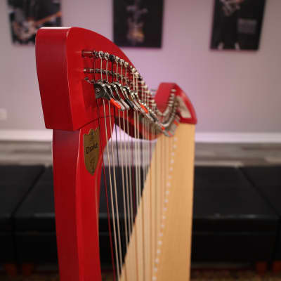 Lyon & Healy Drake Lever Harp Two-Tone Burgundy/Natural image 1