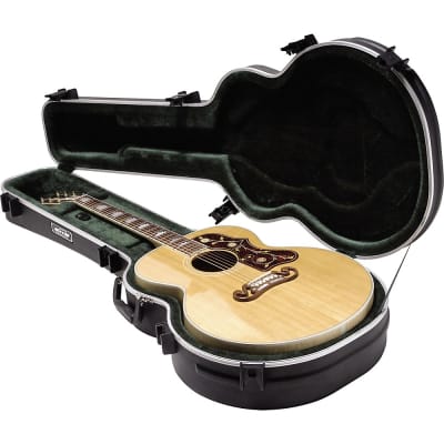 SKB SKB-20 Deluxe Jumbo Acoustic/Archtop Electric Guitar Case Regular Black image 2