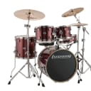Ludwig Element Evolution Drum Set With Hardware & Zildjian ZBT Cymbals - 20" Bass Drum Configuration In Wine Red Sparkle
