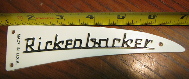 Genuine New Rickenbacker White Truss Rod Cover - Raised letter type -  Standard 6 string Guitar or Bass - For Everything Rickenbacker