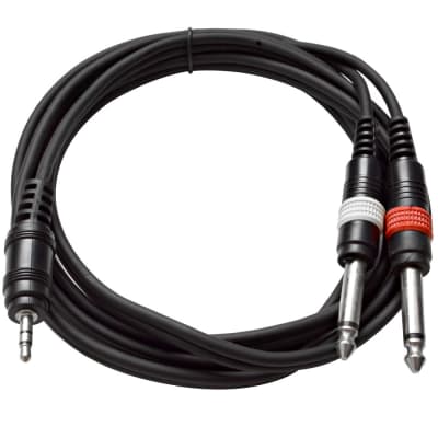 Seismic Audio - 1/8" Stereo 3.5 mm to Dual 1/4" TS Splitter Patch Cable 6 Feet image 1