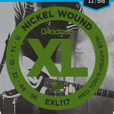 1 Set of D'Addario EXL117 Electric Guitar Strings for Drop D Tuning for sale