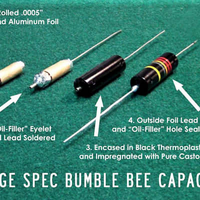 Luxe BumbleBee Capacitors Repro Oil-Filled .022uF - Matched Pair for Historic Les Paul R9, R8, '59… image 3