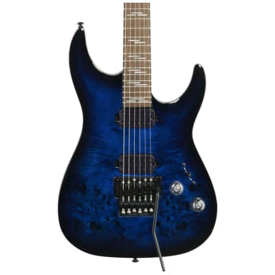 Schecter Omen Elite-6FR Electric Guitar, See-Thru Blue Burst image 1