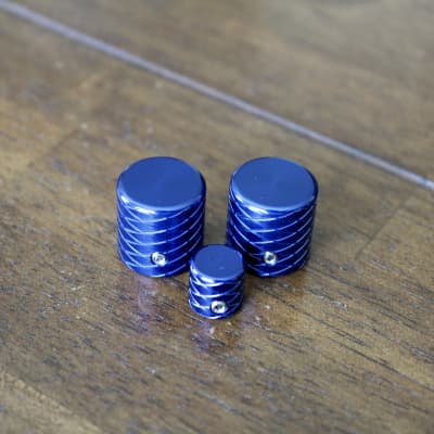 Forney Custom Double Helix Flat Top Knobs with matching switch tip Ocean Blue image 1