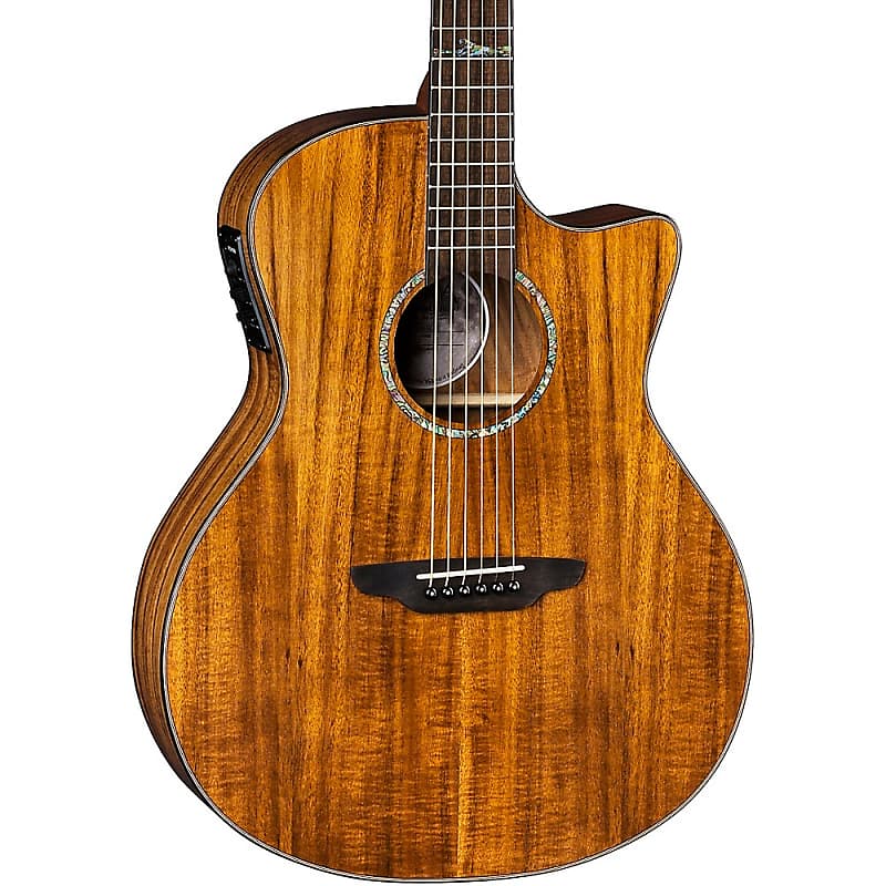 Luna Guitars High Tide Exotic Wood Cutaway Grand Concert Acoustic-Electric  Guitar Koa