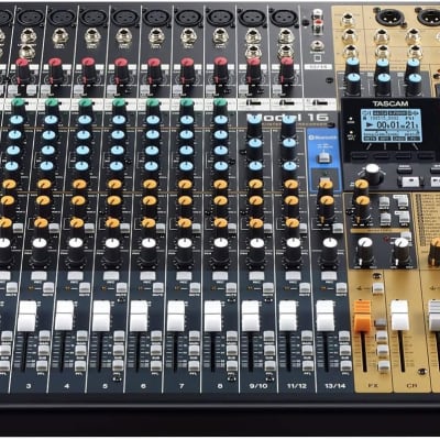 Tascam Model 16 All-In-One 16-track Mixing and Recording Studio, Analog Mixer, Digital Recorder, USB Audio Interface image 1