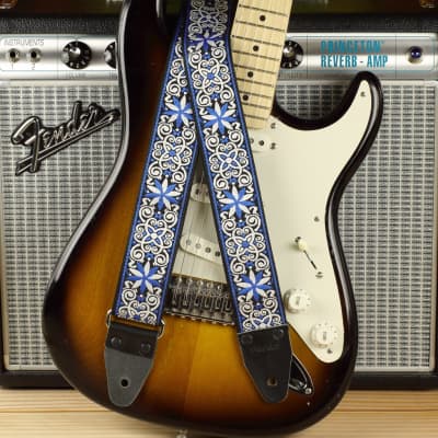 Pardo Guitar Strap model Blue Stars with psychedelic pattern for sale