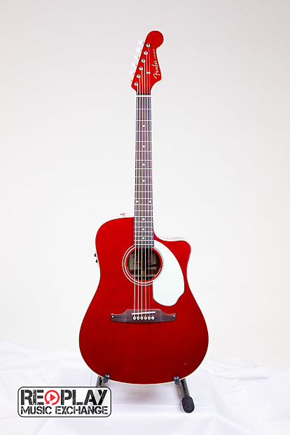 Fender Sonoran SCE Candy Apple Red Acoustic / Electric Guitar | Reverb