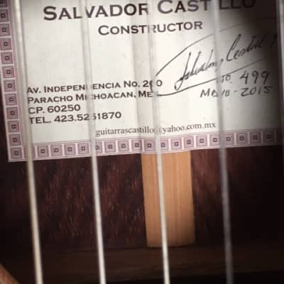 Salvador Castillo Flamenco Guitar Cedar/Palo Escrito 2015 French Polish image 2