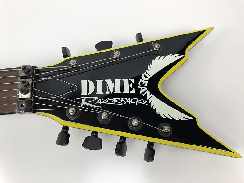 一週間限定！DEAN RAZORBACK 黒/黄色 ハードケース付き Dean Dime Razorback RZR255 7 String Electric Guitar - Yellow