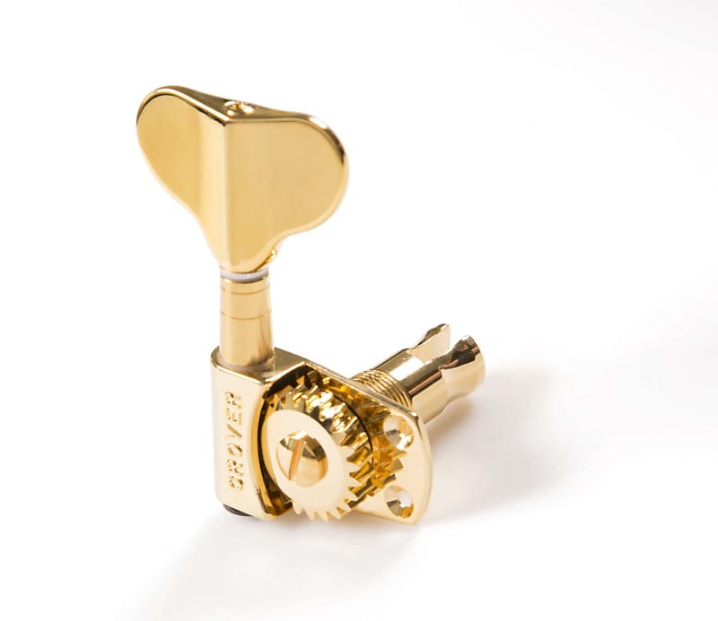 Grover 145G4 Titan Bass Guitar Tuners, 4 Inline Set Gold Reverb