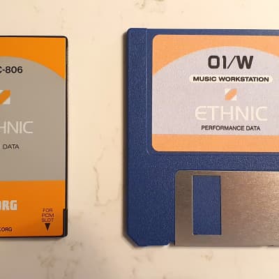 Korg XSC-806 Ethnic Sounds PCM card for Korg 01/W Series Synths + floppy of performance data