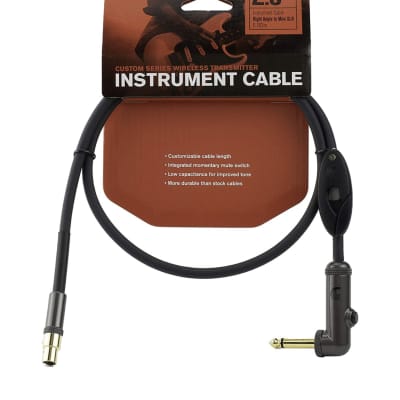(3) D’Addario 2.5’ Right Angle Wireless Instrument Transmitter Cables with Mute button, DIY Customizable “Solder-less” cable with cutter tool. image 5