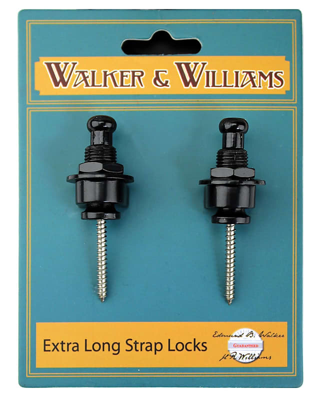 Walker &ap; Willias SP-236 Black Italian Leather Guitar Strap With