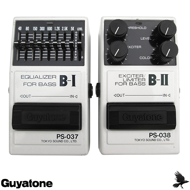 Vintage 80's Tokyo Sound Co. Guyatone B-I PS-037 Bass Equalizer + B-II  PS-038 Bass Exciter/Limiter