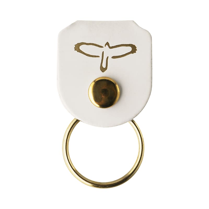 Paul Reed Smith PRS Keychain Leather Key Ring Pick Holder White / Gold