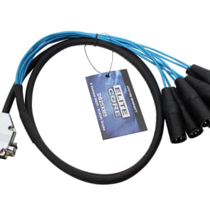 Elite Core Audio DB25XM5 25-Pin D-Sub to 8 XLR Male Breakout Snake Cable - 5'