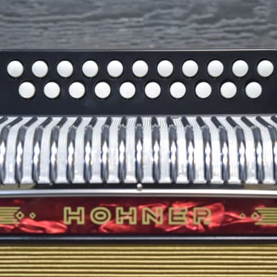 Hohner Erica 2-Row 8-Bass 21-Treble Button GC Folk Line Red Diatonic Accordion image 7