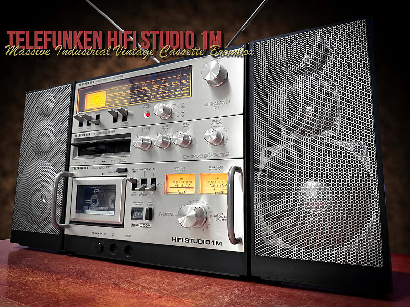 Telefunken HIFI STUDIO 1M ✨RARE✨ Industrial Massive Vintage Cassette Boombox  			