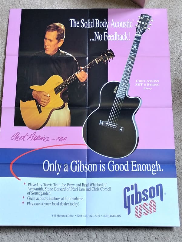 Gibson Poster Chet Atkins Collection Two Posters See Pics Reverb