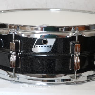 Ludwig LM404 Acrolite 5x14" 8-Lug Aluminum Snare Drum with Black/White Badge 1994 - 2012 - Black Galaxy image 1