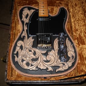 Fender/ Scarecrow Guitars Custom handtooled leather wrapped JD telecaster w/ Joe barden Pickups image 4