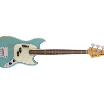 Used Fender JMJ Road Worn Mustang Bass - Faded Daphne Blue w/ Rosewood FB image 4
