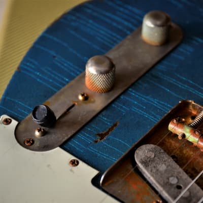 American Fender Custom Telecaster Nitro Heavy Relic Blue Sparkle image 21