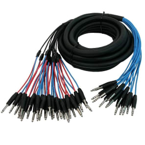 Elite Core Audio IS163230 16-Channel 1/4" TRS to 32-Channel 1/4" TS Snake Cable - 30'