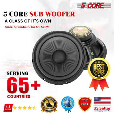 5 Core 10 Inch Subwoofer PAIR Audio Raw Replacement PA DJ Speaker Sub Woofer 75W RMS 750W PMPO Subwoofers 8 Ohm 1.25" Copper Voice Coil  WF 10120 8 OHM 2 PCS image 11