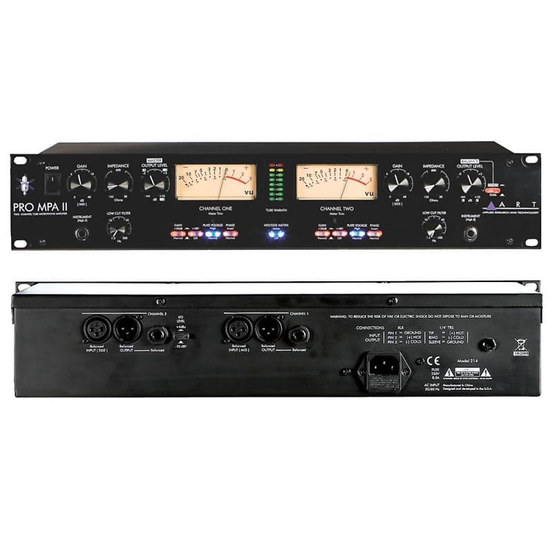 ART PRO CHANNEL II Discrete Class "A" Tube Rackmount Mic Reverb