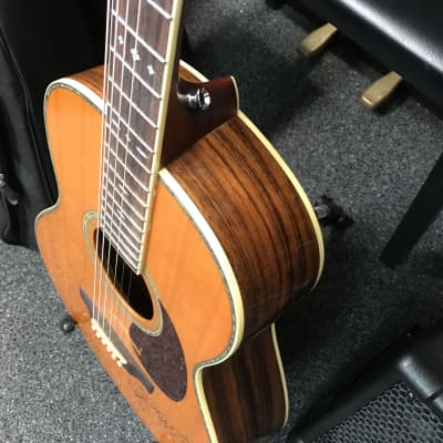 Crafter TA-050/AM Parlor acoustic guitar previously owned by Damon Johnson of Thin Lizzy band/ Alice Cooper band/ Brother Cane/ etc. excellent with case image 7