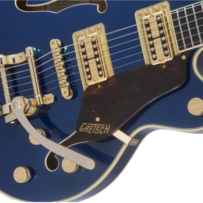 GRETSCH - G6659TG Players Edition Broadkaster Jr. Center Block Single-Cut with String-Thru Bigsby and Gold Hardware  Ebony Fingerboard  Azure Metallic - 2401800851 image 5