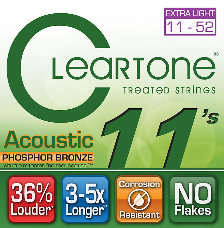 Cleartone Extra-Light Gauge Coated Acoustic Strings image 1
