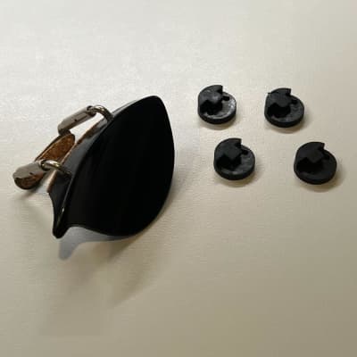 Violin Chin Rest (Vintage? - Made in West Germany) and Violin Mutes image 1