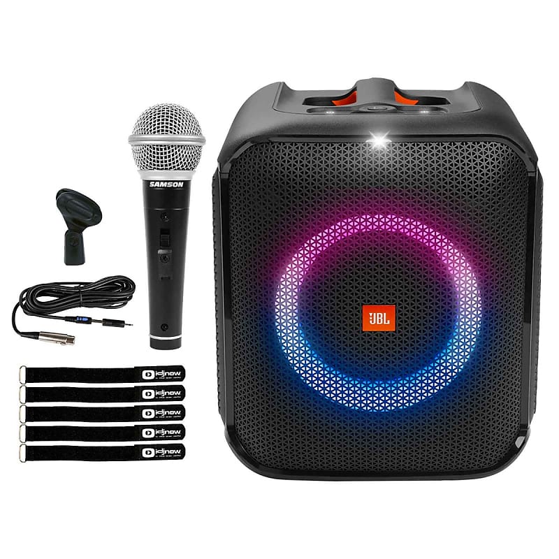 JBL PartyBox w Portable Essential Bluetooth Party Speaker Reverb | Microphone Encore