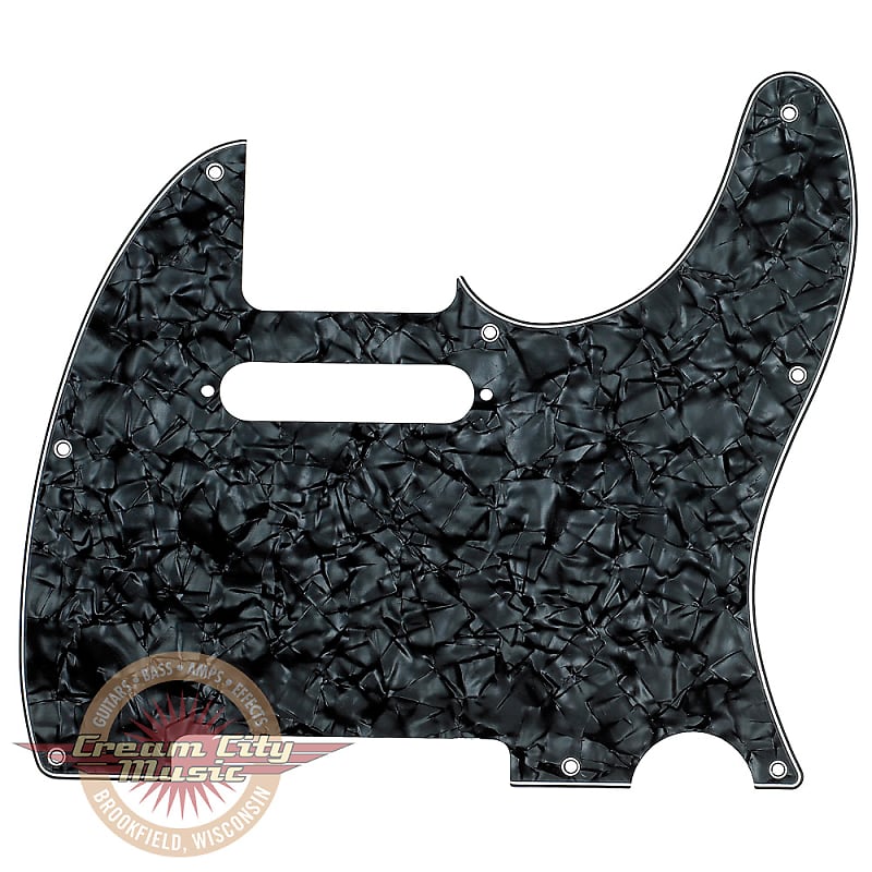 Fender Modern Telecaster 8-Hole 4-Ply Black Pearl Moto Replacement Pickguard image 1