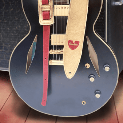 Souldier NEW!  'Torpedo' Leather Guitar Strap - Reversible Metallic Gold image 5