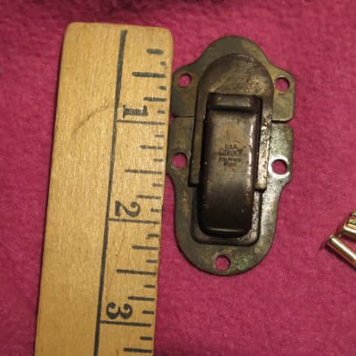vintage Excelsior 1950's 1930's badge latch for Lifton Geib Stone Gibson guitar case L5 es 150 image 6