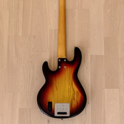 1990s Moon PGM Custom StingRay-Style Electric Bass Guitar Sunburst Active Preamp w/ Bartolini, Japan image 3