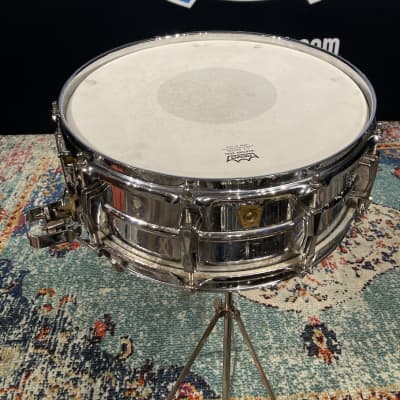 Ludwig Pre-Serial Aluminum 410 Super-Sensitive 5x14" Snare Drum. Brass Bottom Hoop. image 3