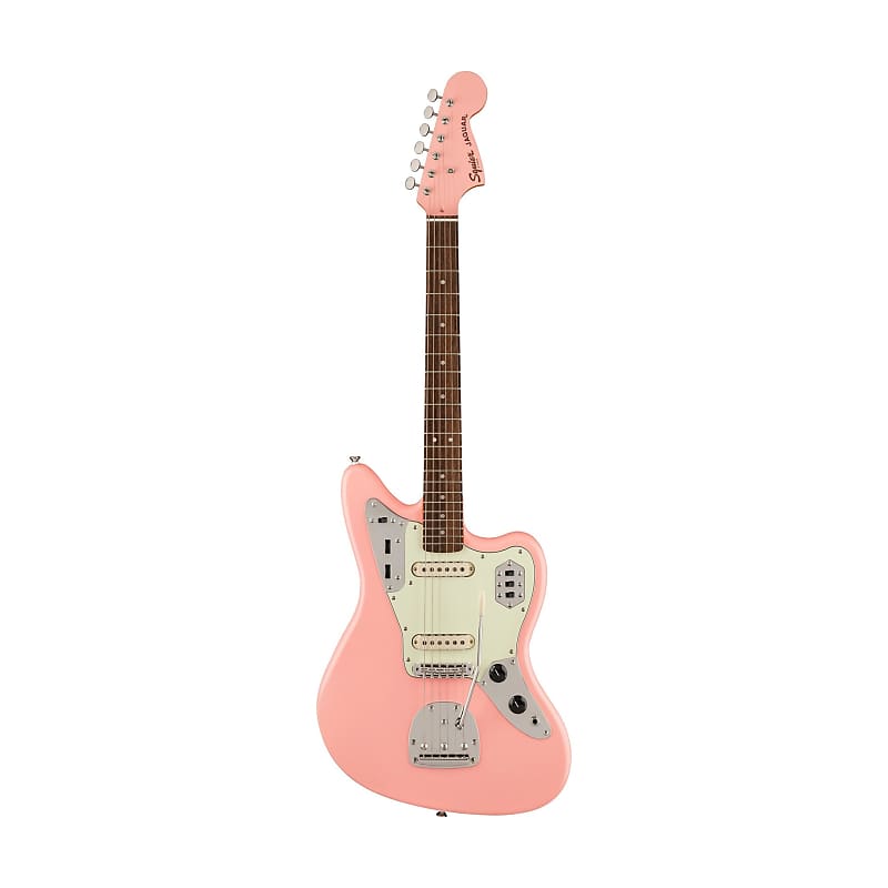 Squier FSR Classic Vibe 60s Jaguar Electric Guitar, Laurel FB, Shell Pink