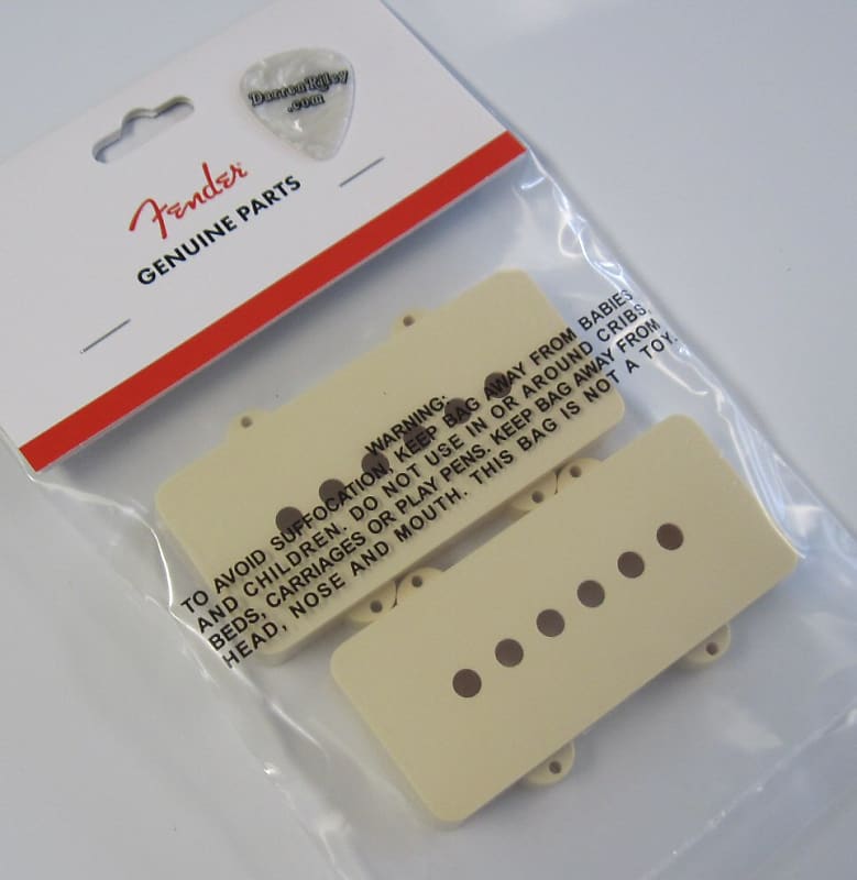 Fender USA Jazzmaster Pickup Covers Aged White 0054442049 image 1