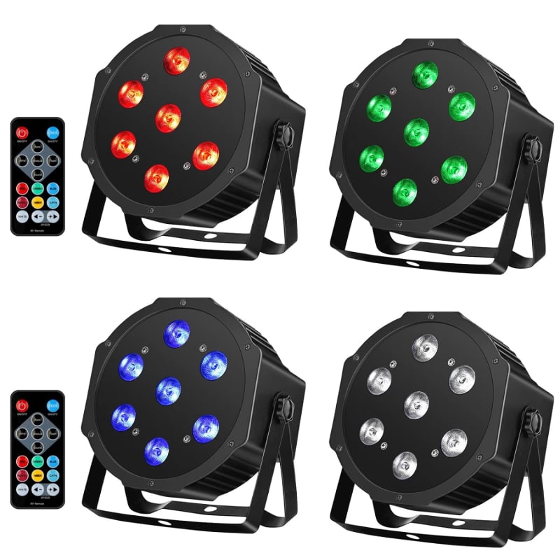  LED Par Lights, RGBW+UV Black Light 180W Stage Light Super  Bright Uplights for Glow Fluorescence Party Halloween Body Painting, DMX  Control Sound Activated for DJ Parties Wedding Live Show (2 Packs) 