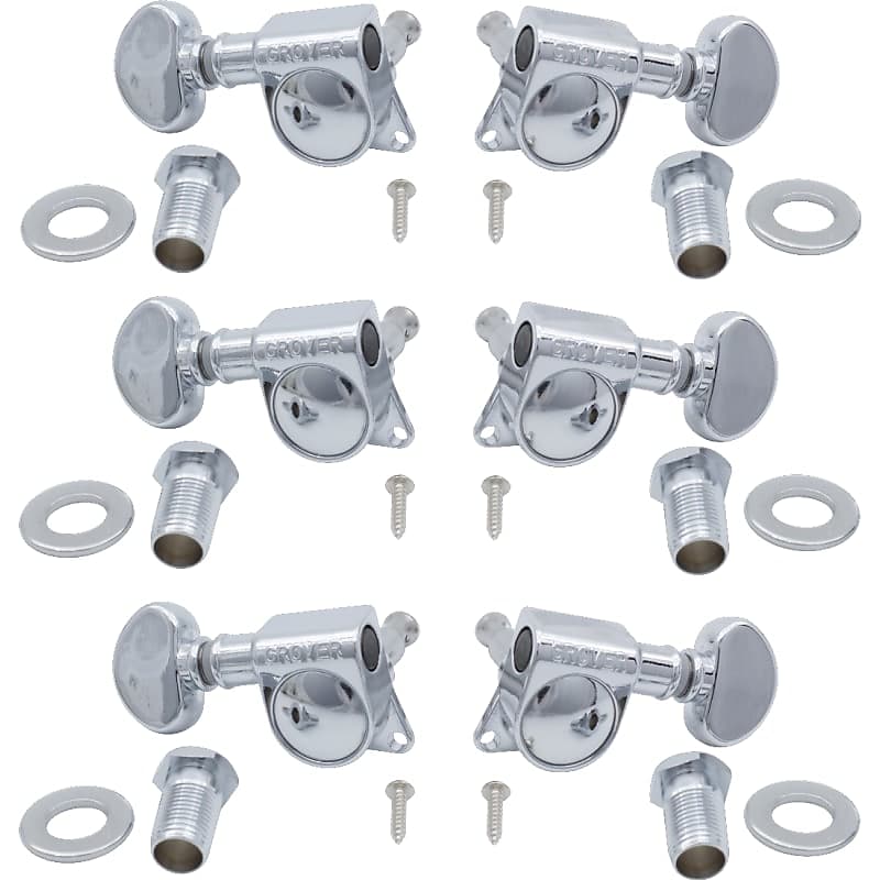 Tuners - Grover, Mid-size Rotomatic, 3 per side, Color: Chrome image 1