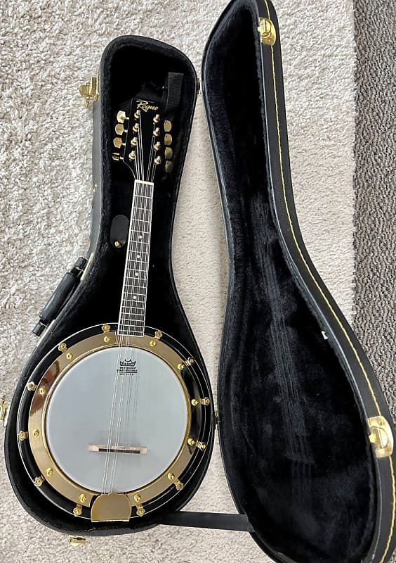 Rogue Banjolin BanjoMandolin Hybrid Instrument with Hard Reverb