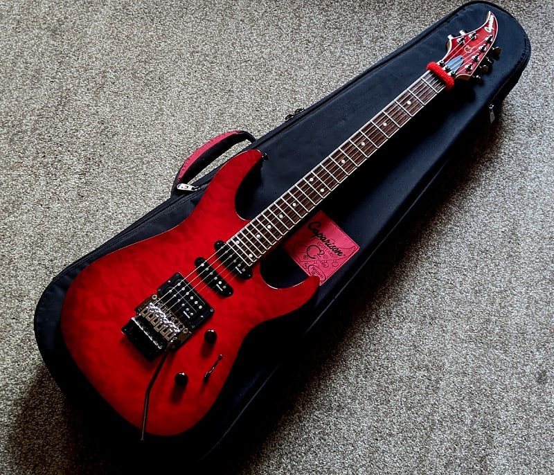 Caparison Dellinger C2 - Transparent Red /2014, Made In Japan / incl.  original Aero case!FREE shipping in EU! | Reverb Hungary